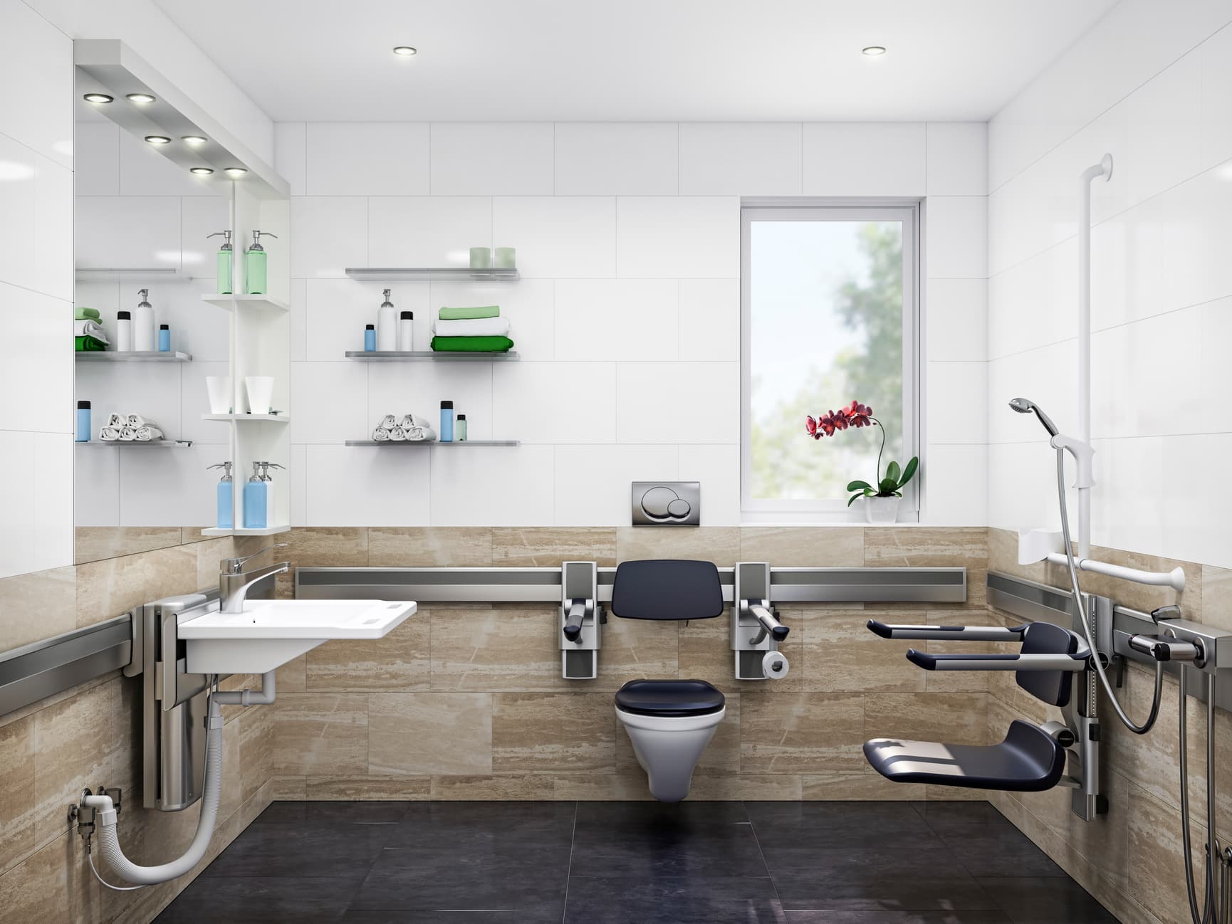 Flexible bathroom fitted with Pressalit PLUS products