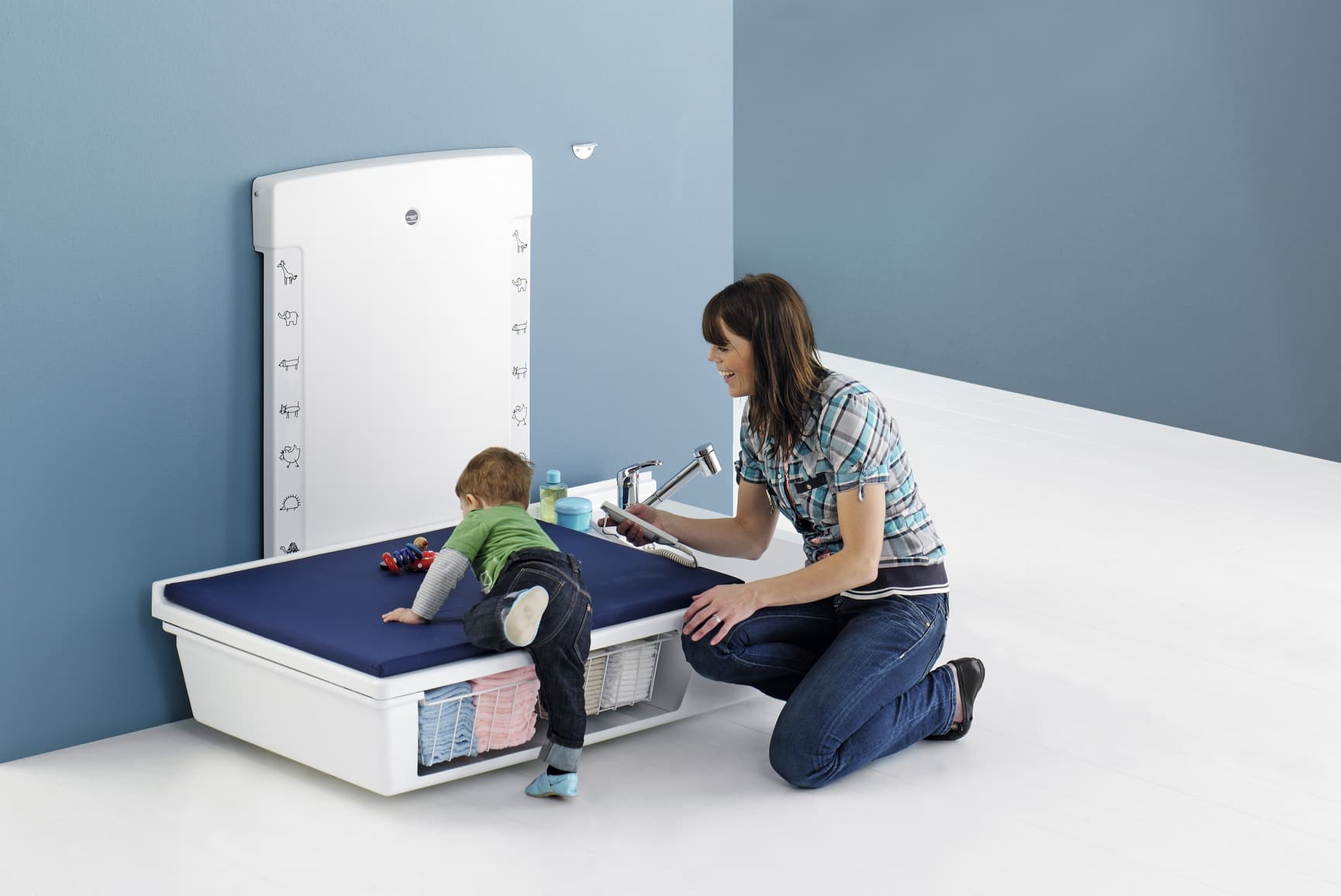 Pressalit Daycare changing table, lowered position